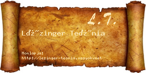 Lézinger Teónia névjegykártya